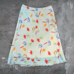 Y2K sheer floral midi skirt mermaidcore beachy fairycore tropical vacation